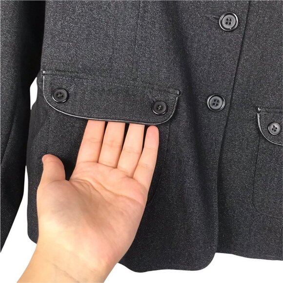 Timeless Neutral Haggar Black Single Breasted Blazer jacket Women  Size 8 - Picture 8 of 15